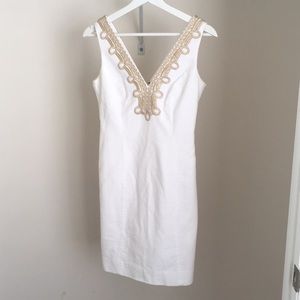 White/gold Lilly Pulitzer shift dress